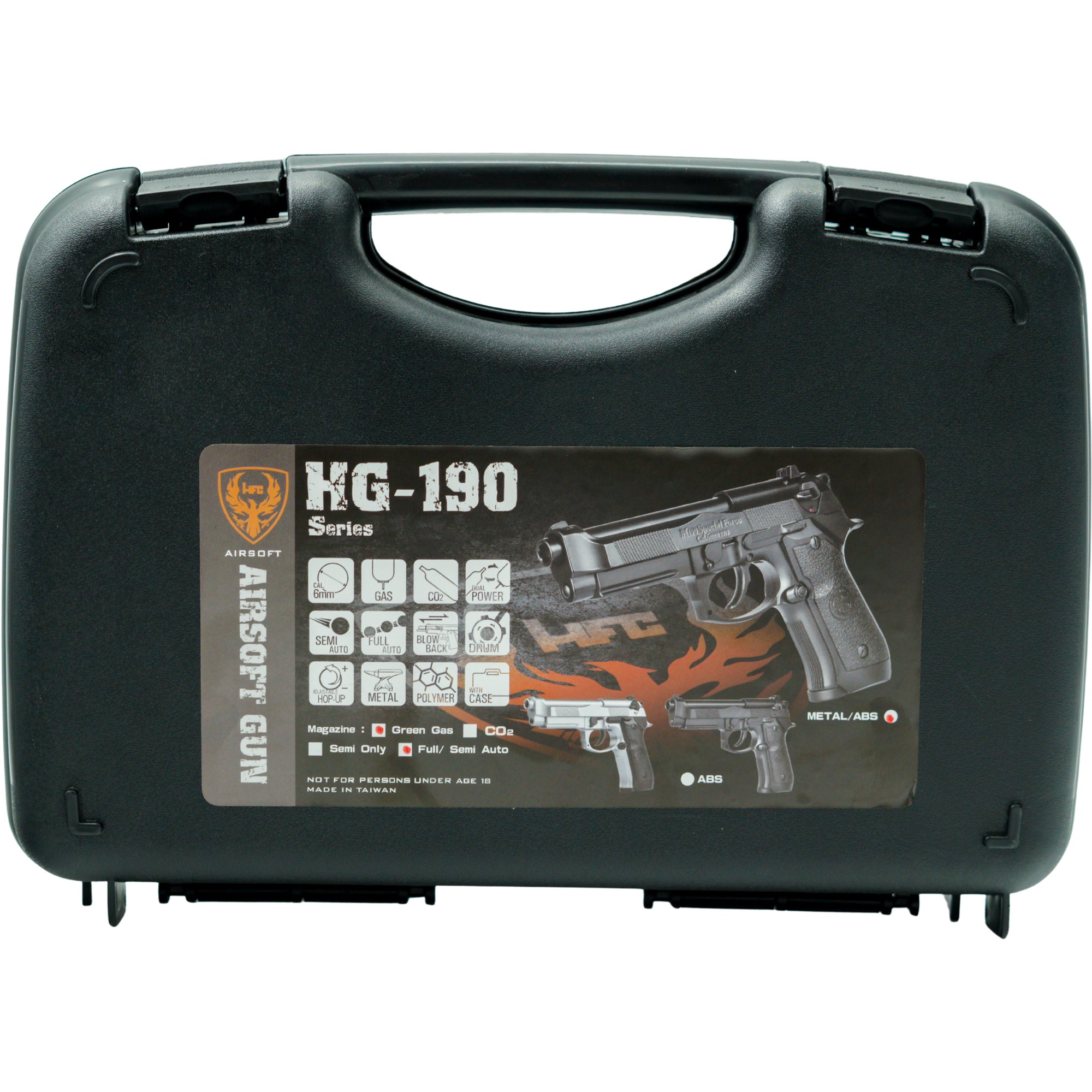 HFC Gas Powered Revolver/ 6 Pack Shells Black