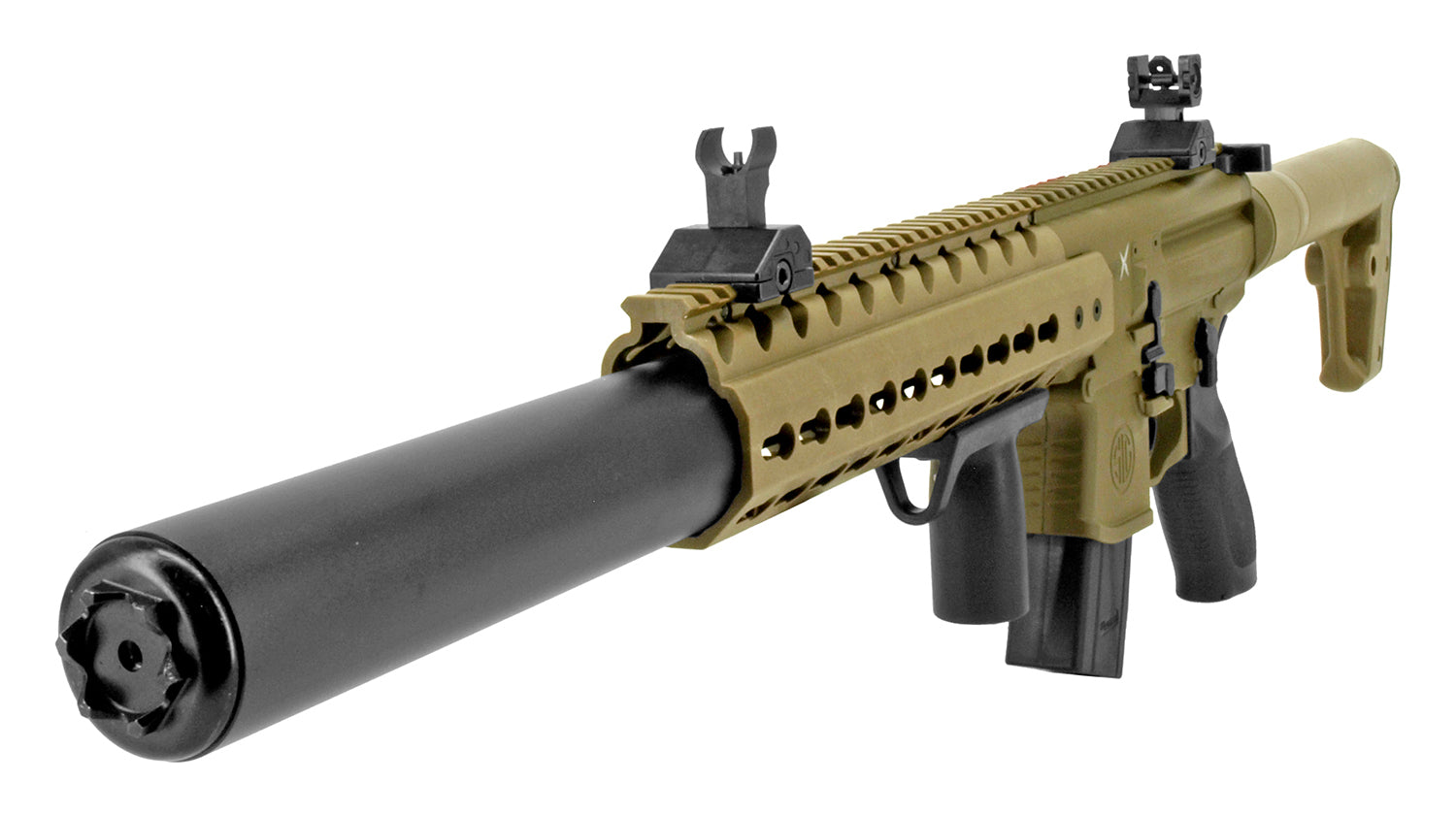 SIG SAUER MCX FULL METAL PELLET AIR RIFLE BLK CO2 POWERED 0.177 CAL TAN – AIR-MCX-177-88G-30-FDE
