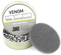 Sig Sauer .22 Caliber Venom Lead Round Pellets 14.5gr 250 CT Blister – AIR-AMMO-VPB-22
