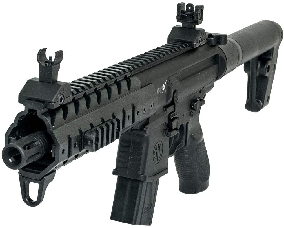 SIG Sauer MPX ASP Co2 Powered .177 cal 500 FPS Semi-Automatic Airgun (Color: Black) AIR-MPX-177-88G-30-BLK