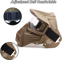 Transformers Ultimate Protection Airsoft Mask (Lens) With Neck Guard Extension Tan MA-25-T