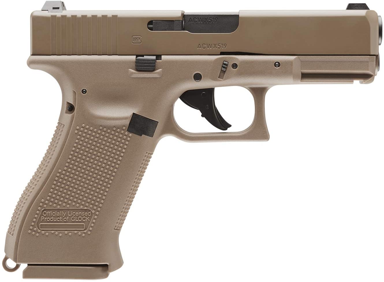 Glock G19X .177 4.5mm Coyote CO2 Half Blowback Air Pistol – 2255212