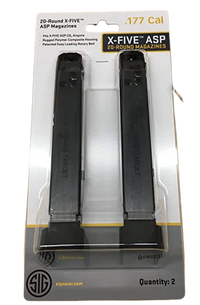 SIG Sauer .177 Caliber 20rd Rotary Cylinder Magazine for X-Five ASP Airguns (Qty: 2 Pack) – AMPC-177-20X