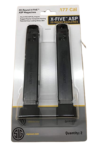 SIG Sauer .177 Caliber 20rd Rotary Cylinder Magazine for X-Five ASP Airguns (Qty: 2 Pack) – AMPC-177-20X
