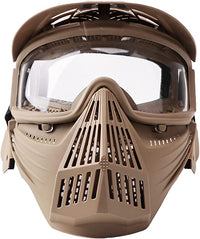 Transformers Ultimate Protection Airsoft Mask (Lens) With Neck Guard Extension Tan MA-25-T