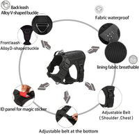 Tactical Mesh Dog Vest Harness – Black – VE-45-BK