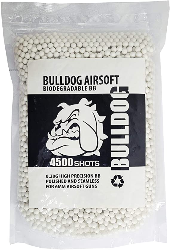 BULLDOG 0.20G 4500 WHITE BIO AIRSOFT BB PELLETS BAG GB0020-4500WBIO