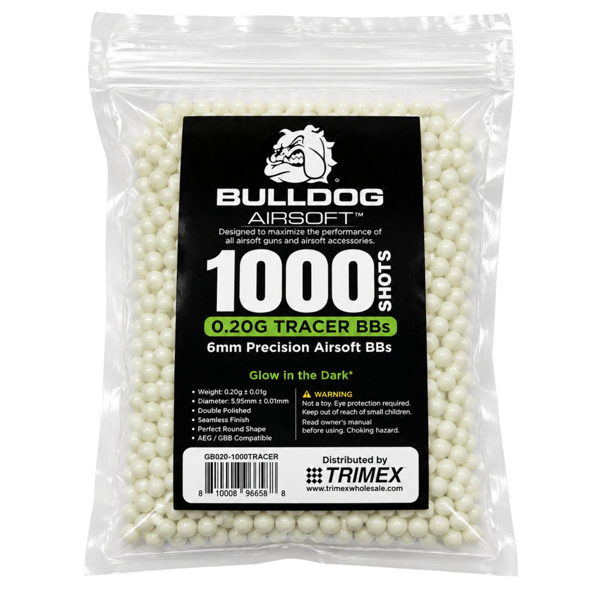 Bulldog Airsoft 0.20g Tracer BB 1000 Bag
