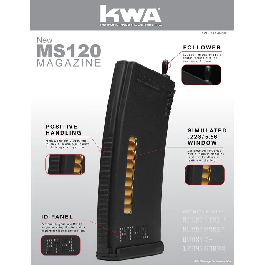 KWA MS120c Adjustable ERG/AEG2.5/AEG3 Mid-Cap Magazines – 3 Pack -197-04301