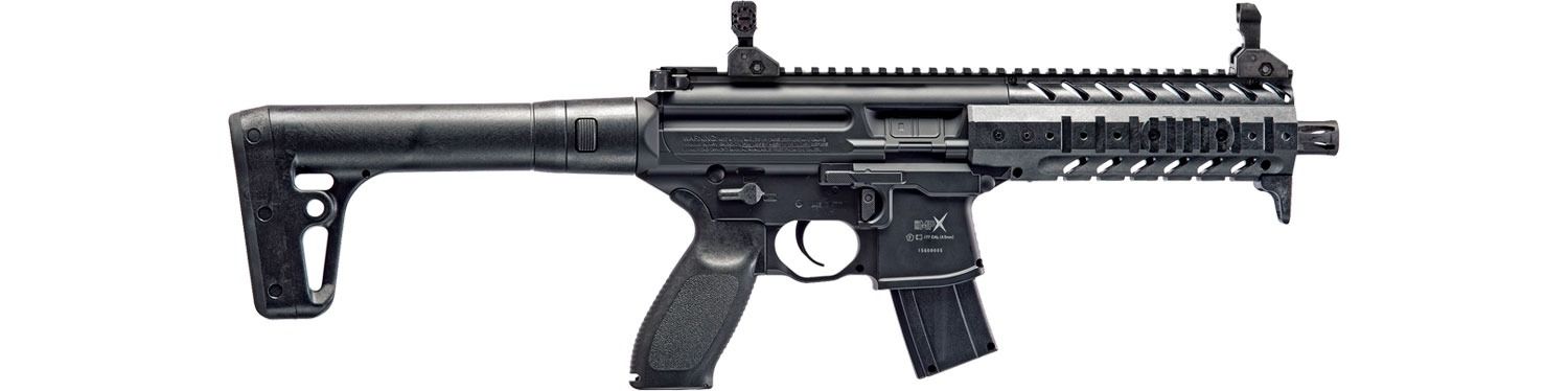 SIG Sauer MPX ASP Co2 Powered .177 cal 500 FPS Semi-Automatic Airgun (Color: Black) AIR-MPX-177-88G-30-BLK
