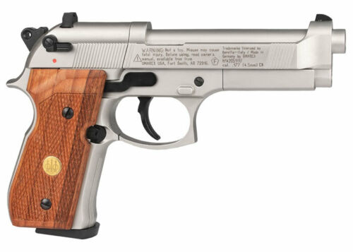 BERETTA M 92 FS NICKEL/WOOD 0.177 Pellet Air Pistol – 2253002