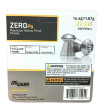 Sig Sauer .22 Caliber Zero Lead Hollow Point Pellets 16.6gr 250 CT Blister – AIR-AMMO-ZPB-22