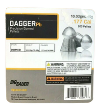 Sig Sauer .177 Caliber Dagger Domed Lead 10.03gr Pellets 500 CT Blister – AIR-AMMO-DPB-177