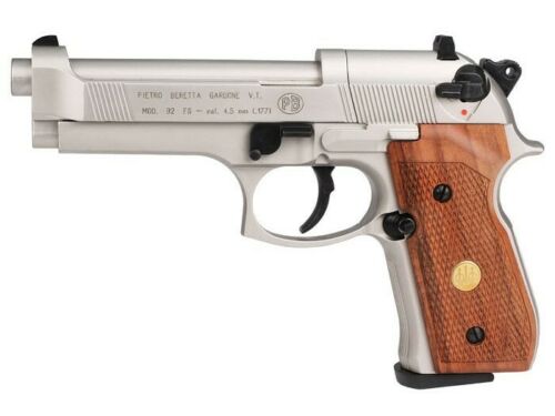 BERETTA M 92 FS NICKEL/WOOD 0.177 Pellet Air Pistol – 2253002
