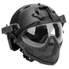 Pilot Helmet With Steel Mesh Face Mask ( Black )