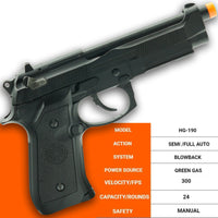 HFC Gas Powered Revolver/ 6 Pack Shells Black