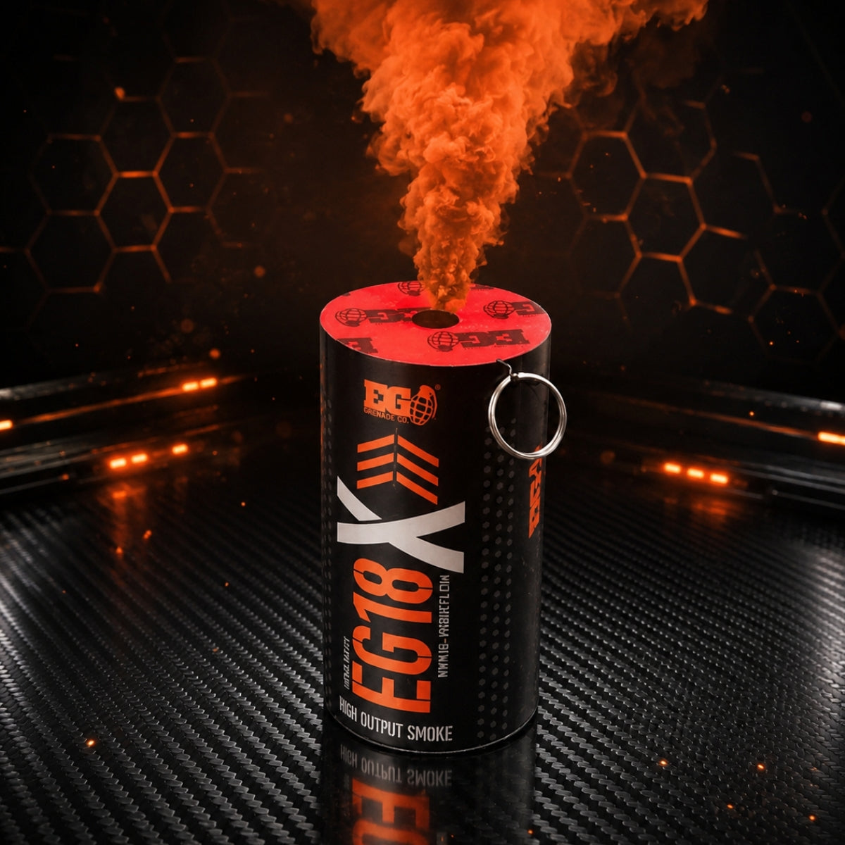Enola Gaye Extreme Output Airsoft Wire Pull Large Smoke Grenade - EG18X-Orange