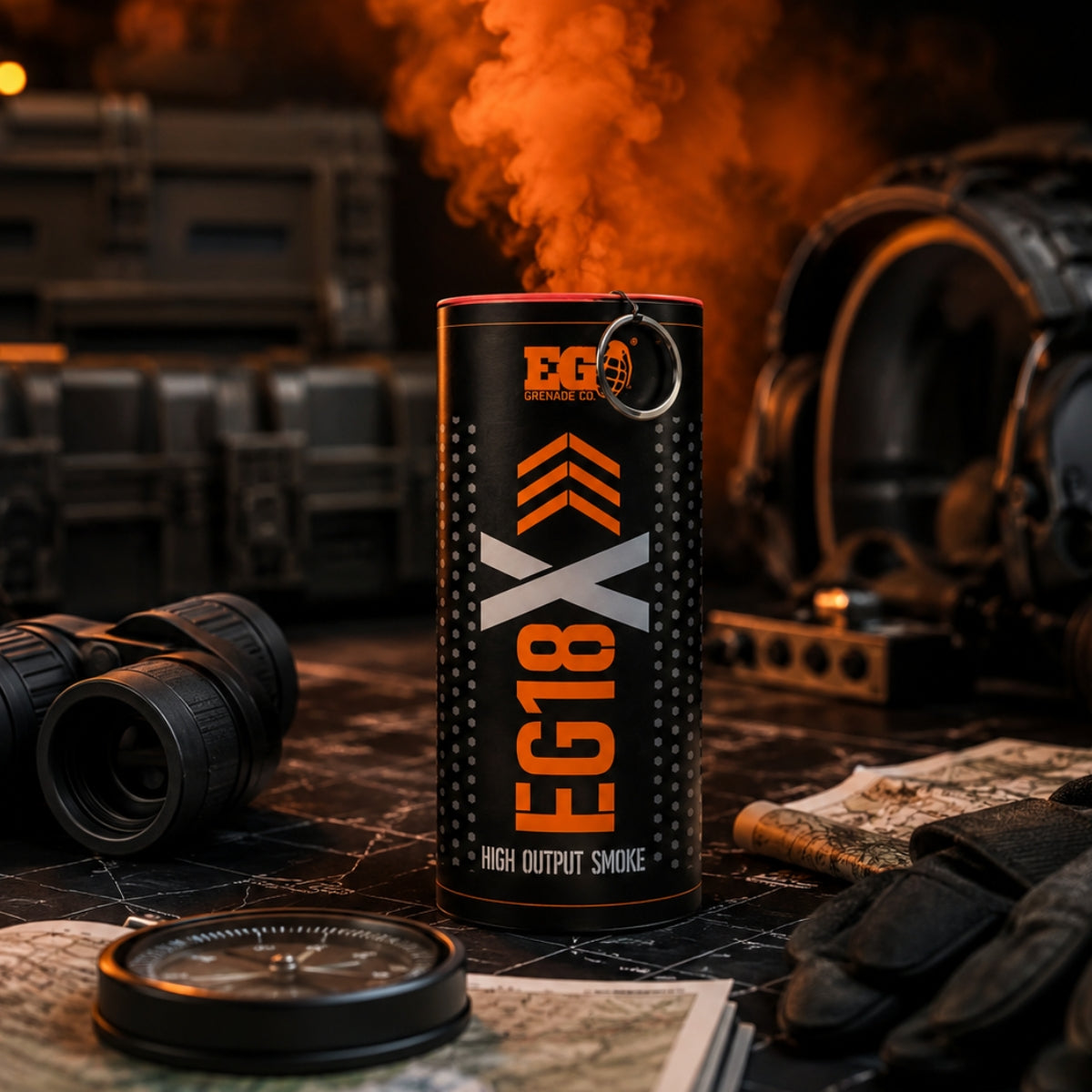 Enola Gaye Extreme Output Airsoft Wire Pull Large Smoke Grenade - EG18X-Orange