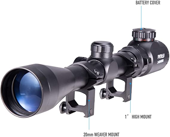 PRO RIFLE SCOPE WITH DUAL RED/GREEN ILLUMINATED WITH SCOPE MOUNT &#8211; 3-9x40EG