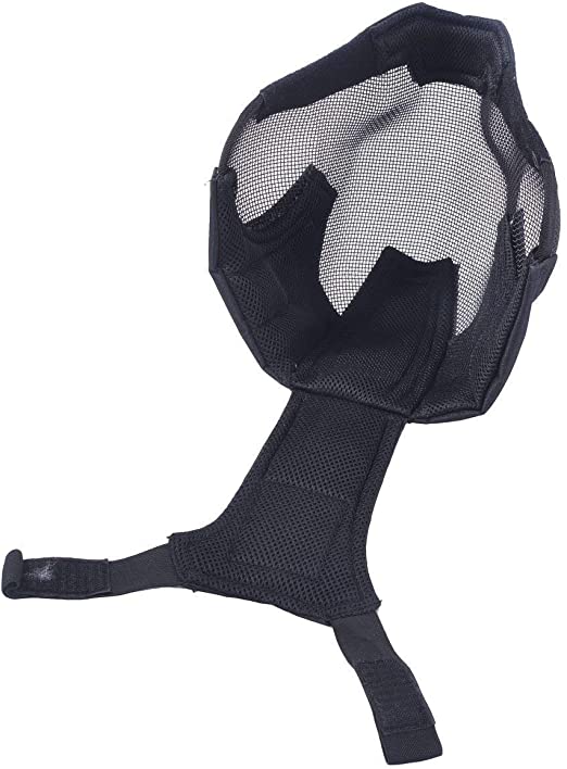 AIRSOFT FENCING SAFETY MESH MASK FULL FACE AND EARS PROTECTION BLACK MA-19-BK