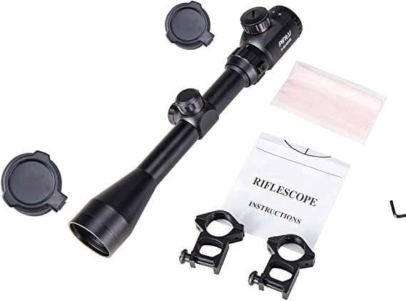 PRO RIFLE SCOPE WITH DUAL RED/GREEN ILLUMINATED WITH SCOPE MOUNT &#8211; 3-9x40EG