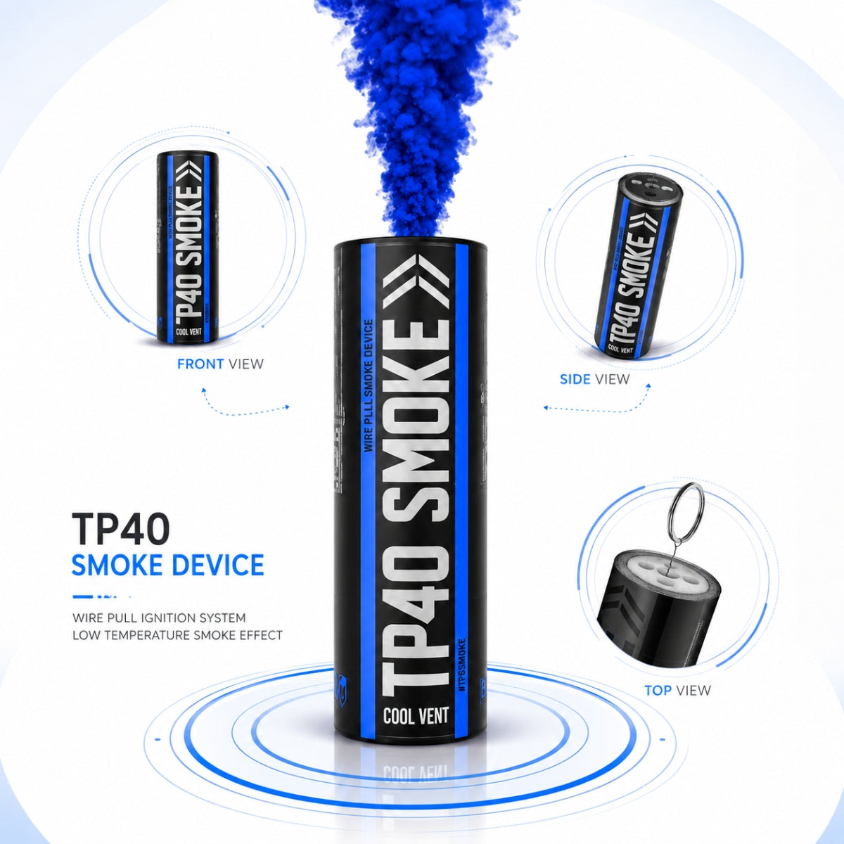 Enola Gaye Top Pull Smoke Grenade Blue - TP40-Blue