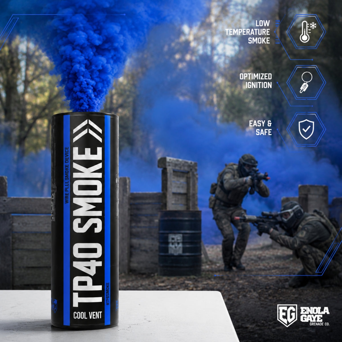 Enola Gaye Top Pull Smoke Grenade Blue - TP40-Blue