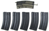 5PCS OF 140 ROUNDS M4 MID CAP POLYMER MAGAZINE SET BLACK WITH 500 ROUNDS SPEED LOADER SM4-108BK