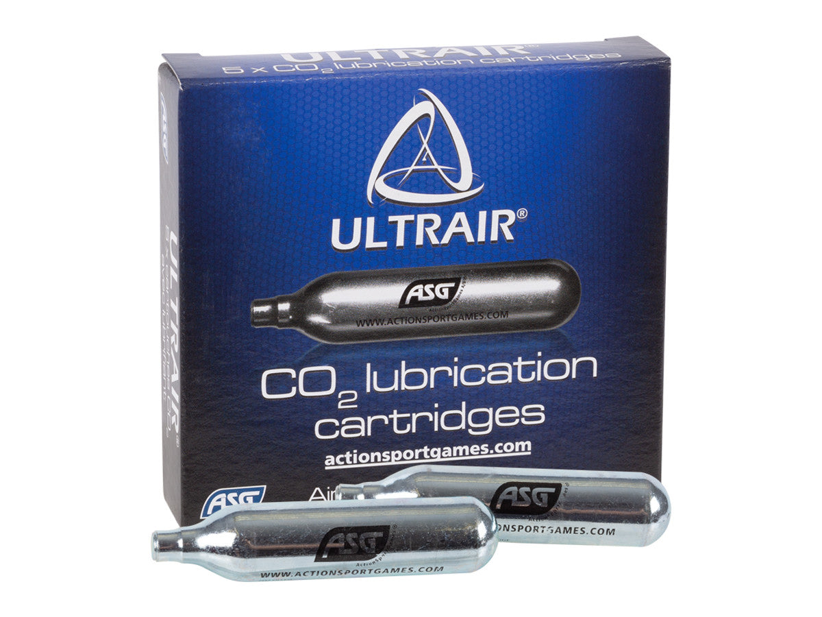 ASG ULTRAIR 12-GRAM CO2 LUBRICATION CARTRIDGES 5CT BY ASG IN BOX &#8211; ASG-17425