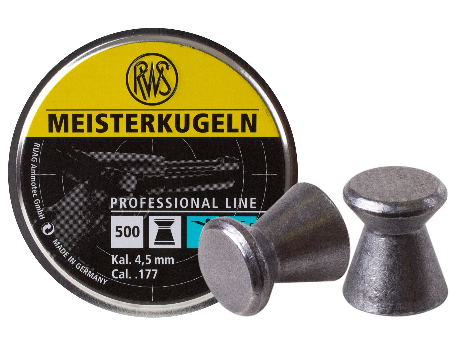 RWS MEISTERKUGELN PISTOL WADCUTTER PROFESSIOL LINE .177CAL PELLETS – 500CT – 2315034