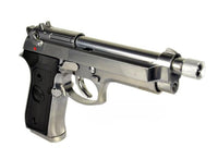 SR92 Gas Blowback Silver Pistol with Silencer GB-0709-SP