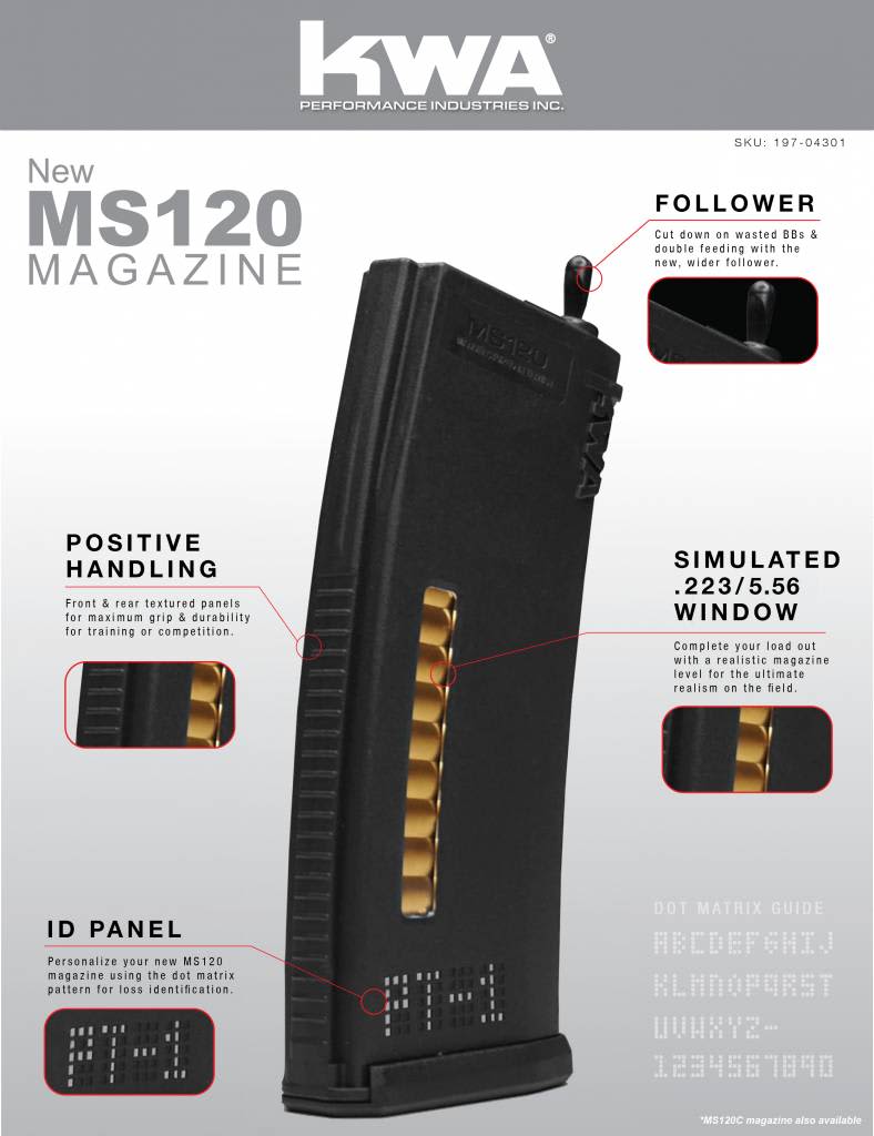 KWA MS120 AEG MID CAP MAGAZINE 3 PACK 197-04300