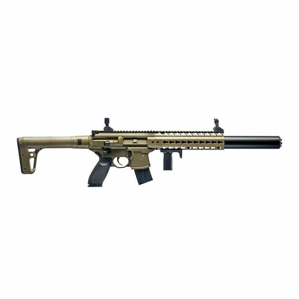 SIG SAUER MCX FULL METAL PELLET AIR RIFLE BLK CO2 POWERED 0.177 CAL TAN &#8211; AIR-MCX-177-88G-30-FDE