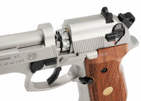 BERETTA M 92 FS NICKEL/WOOD 0.177 Pellet Air Pistol – 2253002